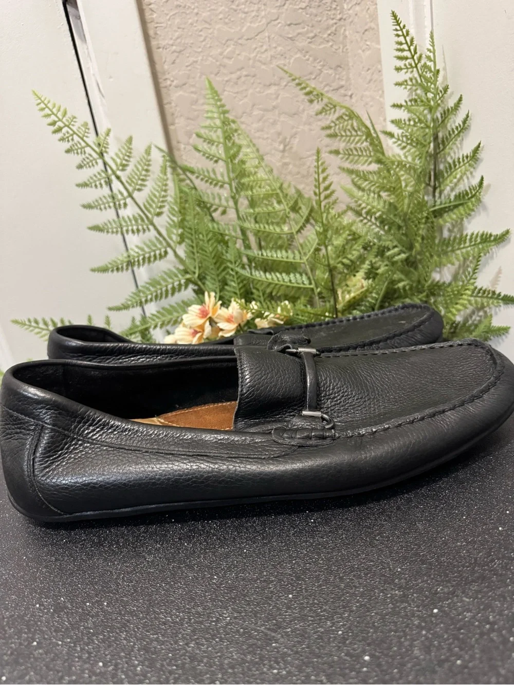 & Other Stories Black Leather Bit Slip-On Loafers
